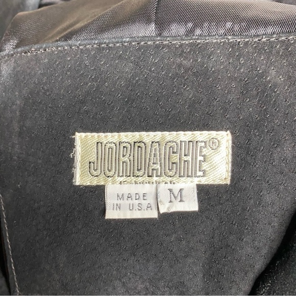 Vintage Jordache Black Suede Blazer Star Embroidery USA Made Size M - Picture 5 of 5